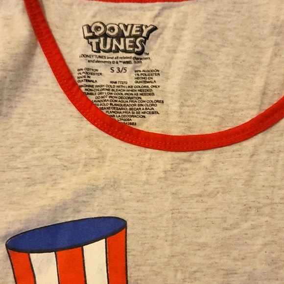 Tank Top S 3/5 Looney Tunes Independence Day Tweety - Picture 4 of 6